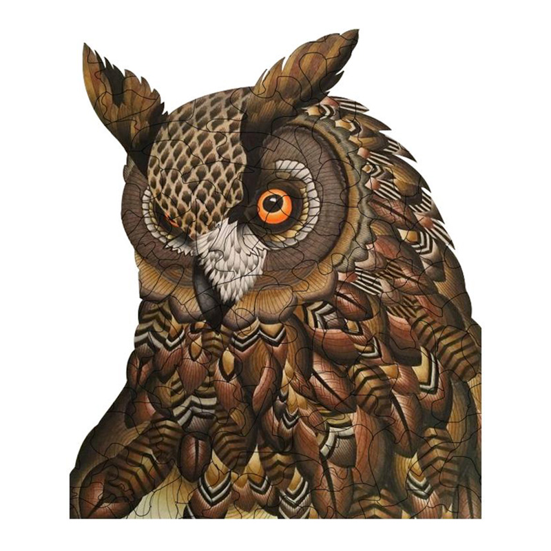 Brown Owl Wooden Jigsaw Puzzle - aimpuzzle