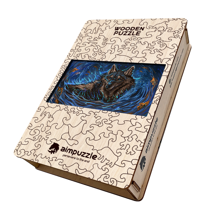 Sea Wave Wolf Wooden Jigsaw Puzzle - aimpuzzle