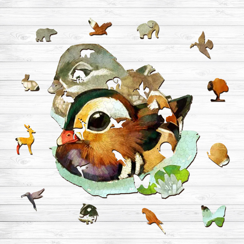 Mandarin Duck Wooden Jigsaw Puzzle - aimpuzzle