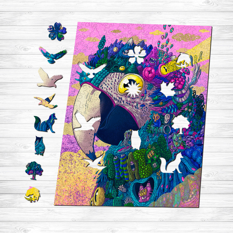 Parrot Art Wooden Jigsaw Puzzle - aimpuzzle
