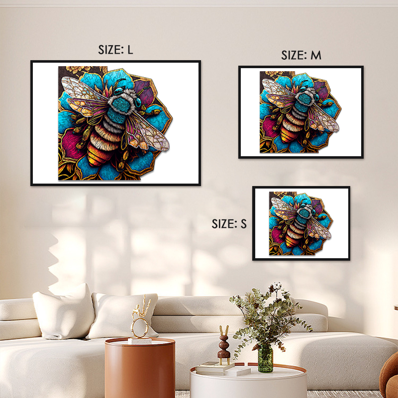 Floral Honey Bee Wooden Jigsaw Puzzle - aimpuzzle