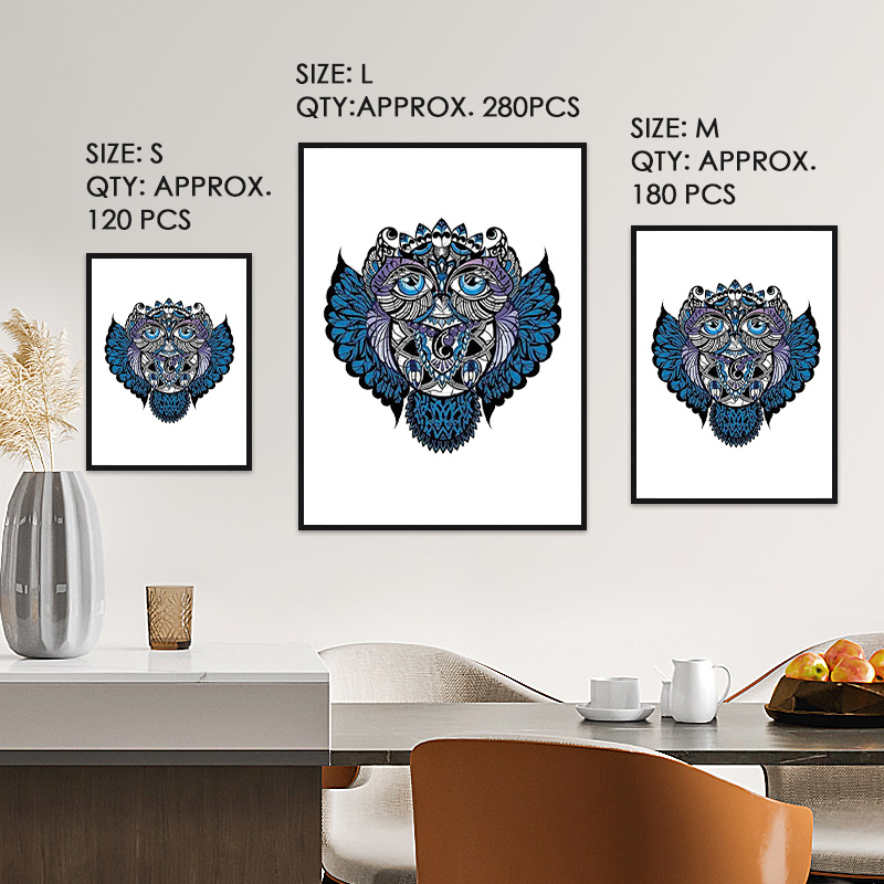 Blue Owl Wooden Jigsaw Puzzle - aimpuzzle