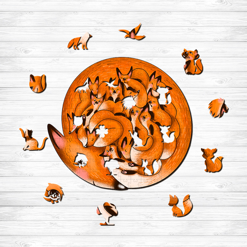 Fox Den Wooden Jigsaw Puzzle - aimpuzzle
