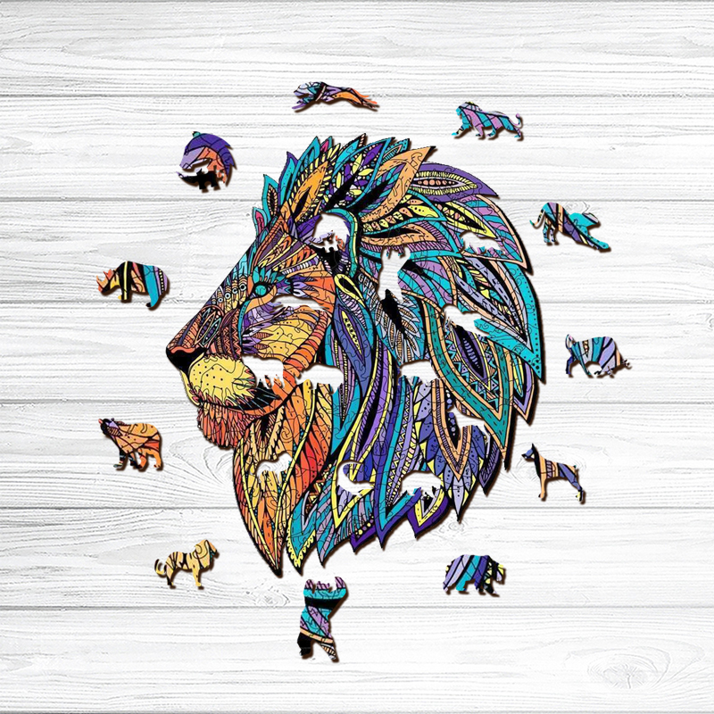 Lion Wooden Jigsaw Puzzle - aimpuzzle
