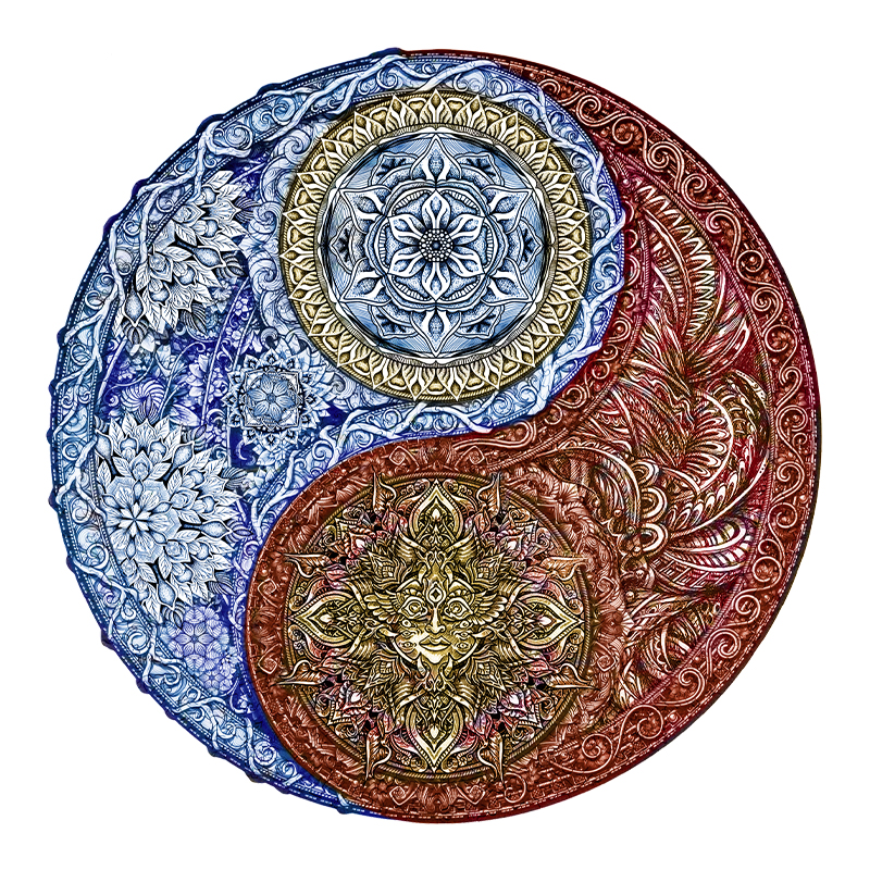 Yin Yang Tai Chi Mandala Wooden Jigsaw Puzzle - aimpuzzle