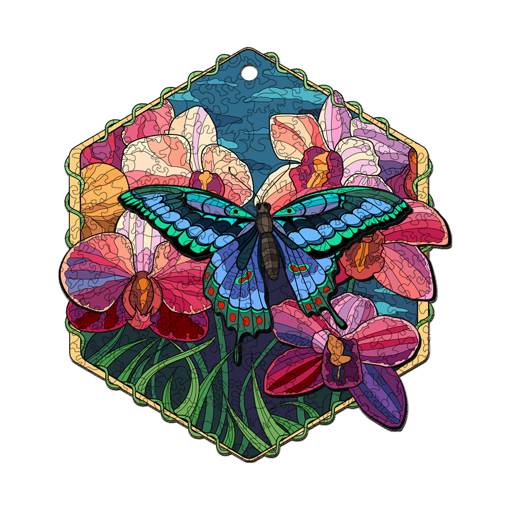 Flowering Butterflies Wooden Jigsaw Puzzle - aimpuzzle