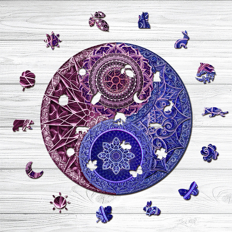 Yin Yang Tai Chi Mandala Wooden Jigsaw Puzzle - aimpuzzle