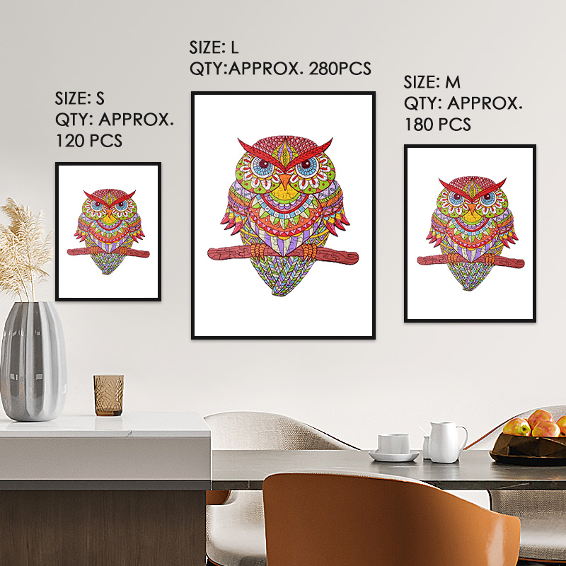 Red Owl Wooden Jigsaw Puzzle - aimpuzzle