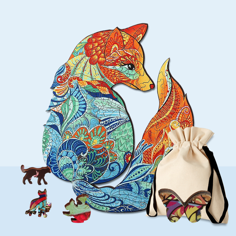 Elegant Fox Wooden Jigsaw Puzzle - aimpuzzle