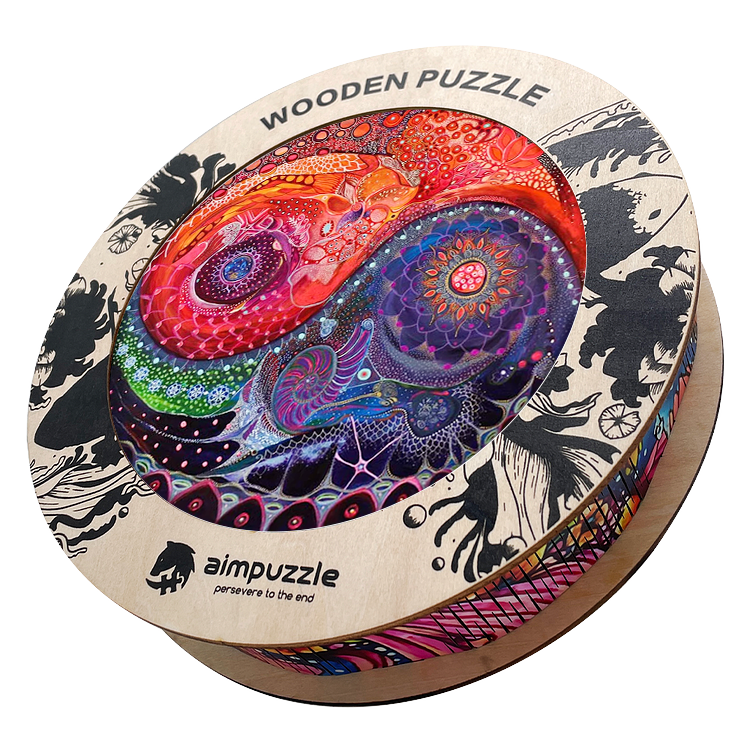 Yin Yang Mandala Equilíbrio Wooden Jigsaw Puzzle - aimpuzzle