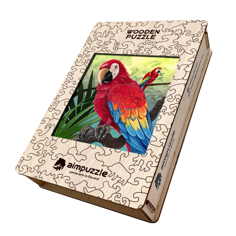 Red Parrot Wooden Jigsaw Puzzle - aimpuzzle