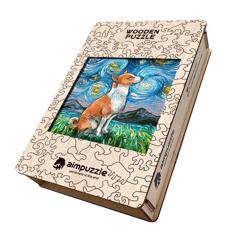 Van Gogh Bull Terrier Dog Wooden Jigsaw Puzzle - aimpuzzle