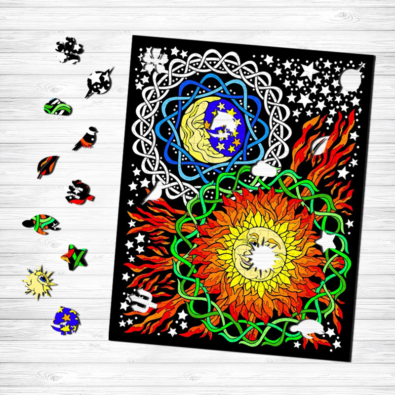 Sun and Moon Wooden Jigsaw Puzzle - aimpuzzle