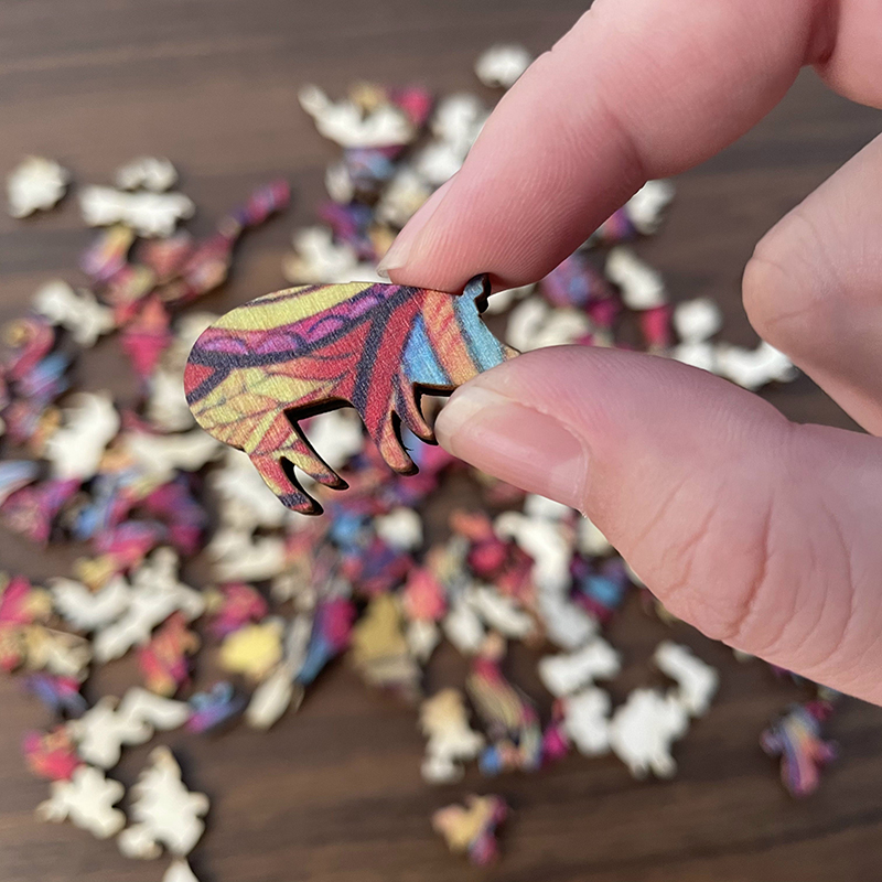 Yellow Lion Wooden Jigsaw Puzzle - aimpuzzle