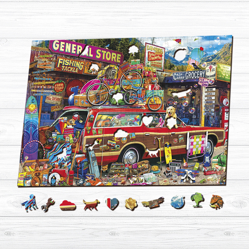 Summer Trip Car Wooden Jigsaw Puzzle - aimpuzzle