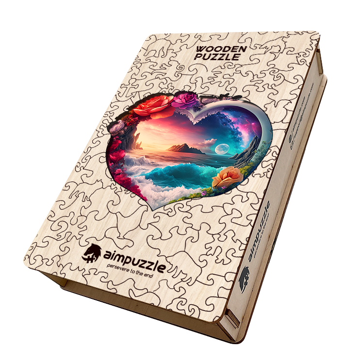 Floral Heart Island Wooden Jigsaw Puzzle - aimpuzzle