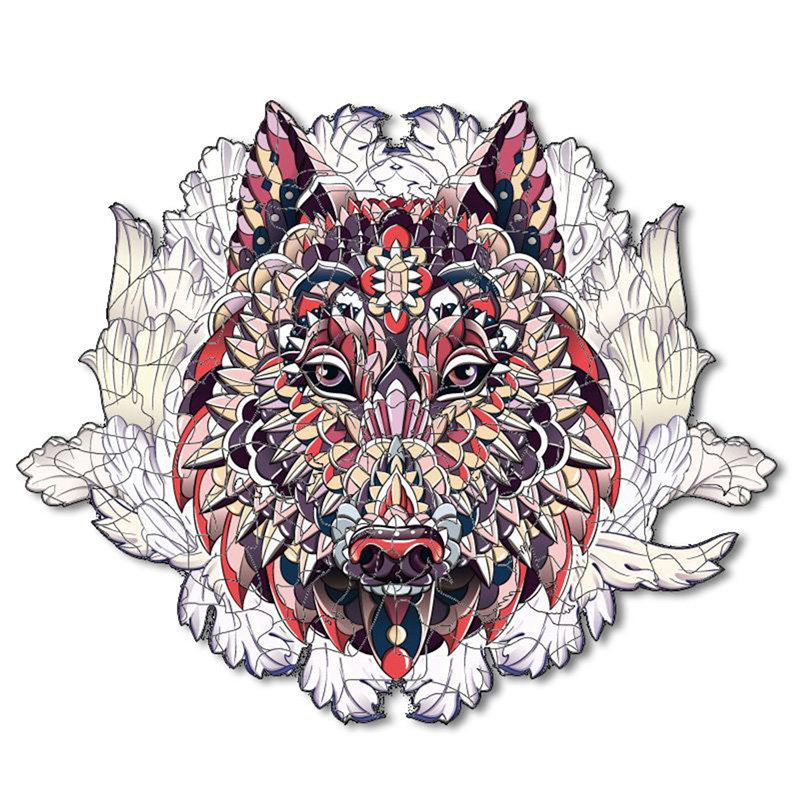 Purple Wolf Wooden Jigsaw Puzzle - aimpuzzle