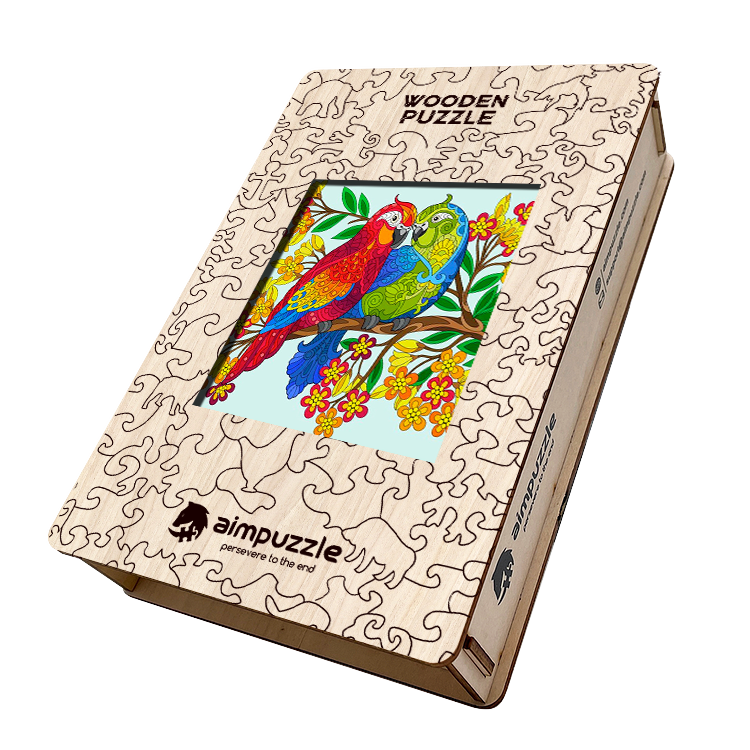 Couple Parrots Wooden Jigsaw Puzzle - aimpuzzle