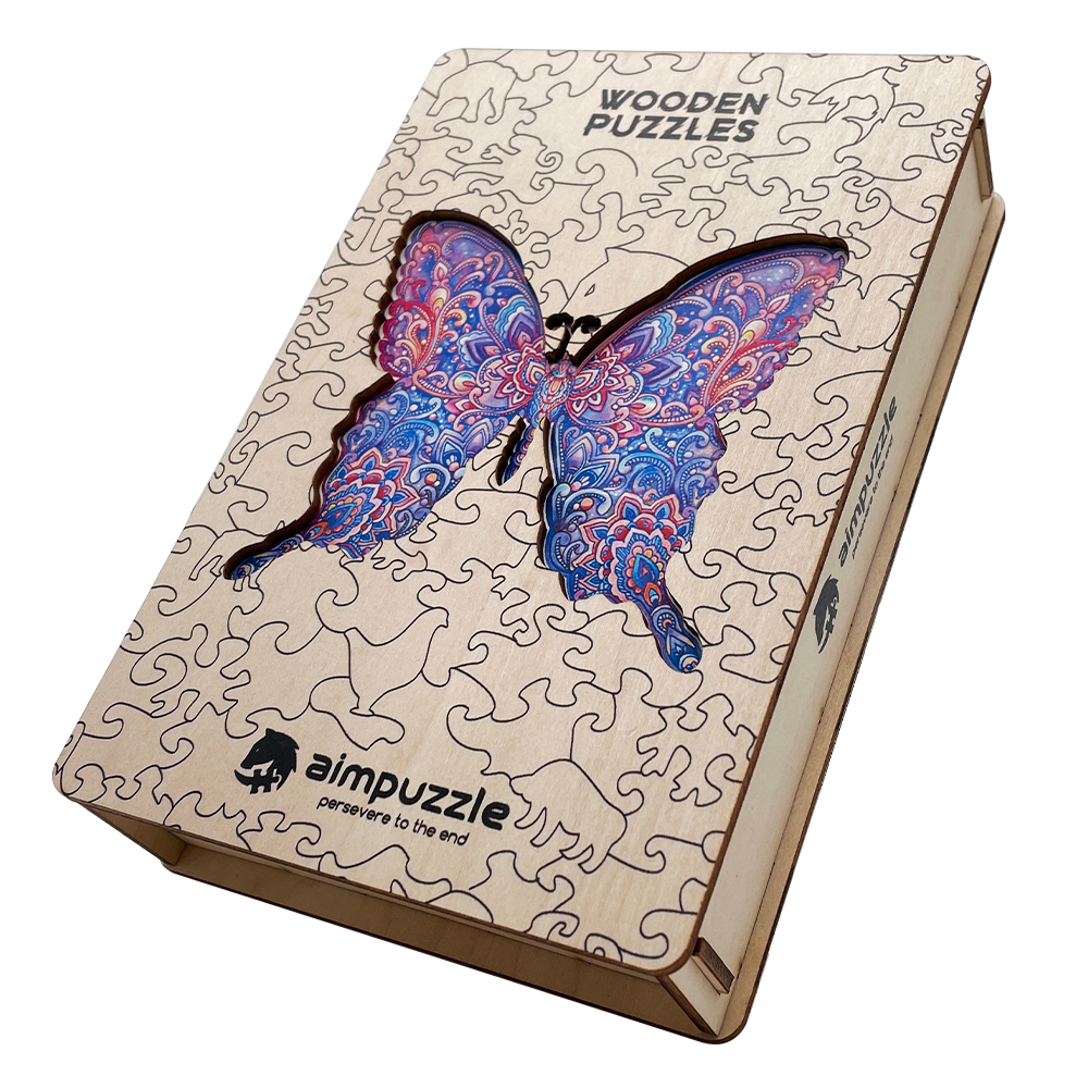 Purple Butterfly Wooden Jigsaw Puzzle - aimpuzzle