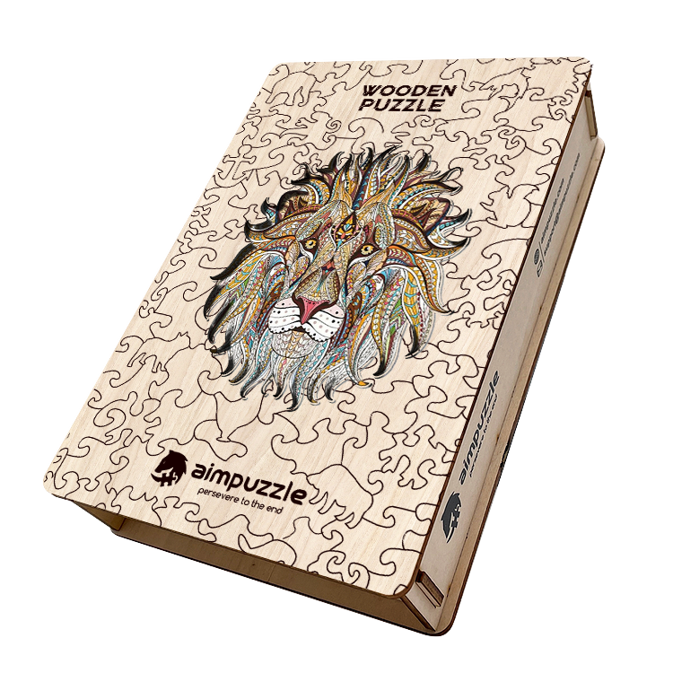 Tribal Lion Wooden Jigsaw Puzzle - aimpuzzle