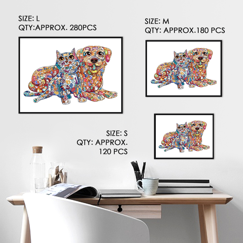 Dogs and cats Wooden Jigsaw Puzzle - aimpuzzle