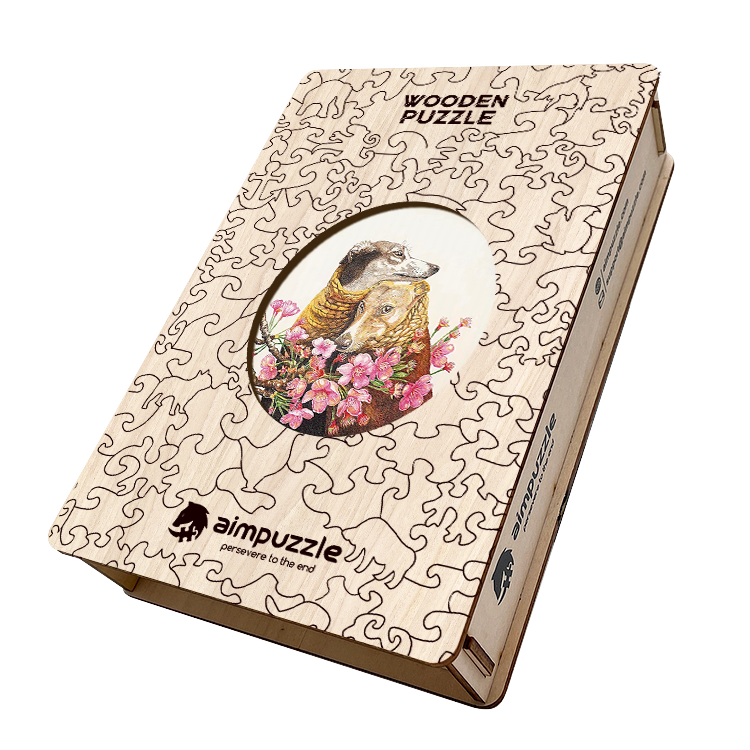 Cherry Dog's Love Wooden Jigsaw Puzzle - aimpuzzle