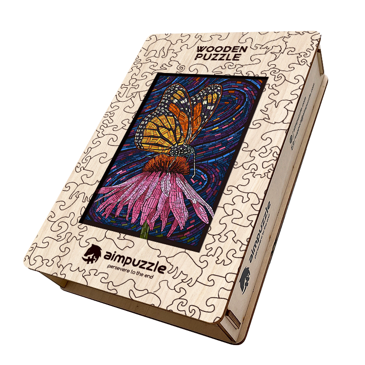 Mosaic Butterfly Wooden Jigsaw Puzzle - aimpuzzle