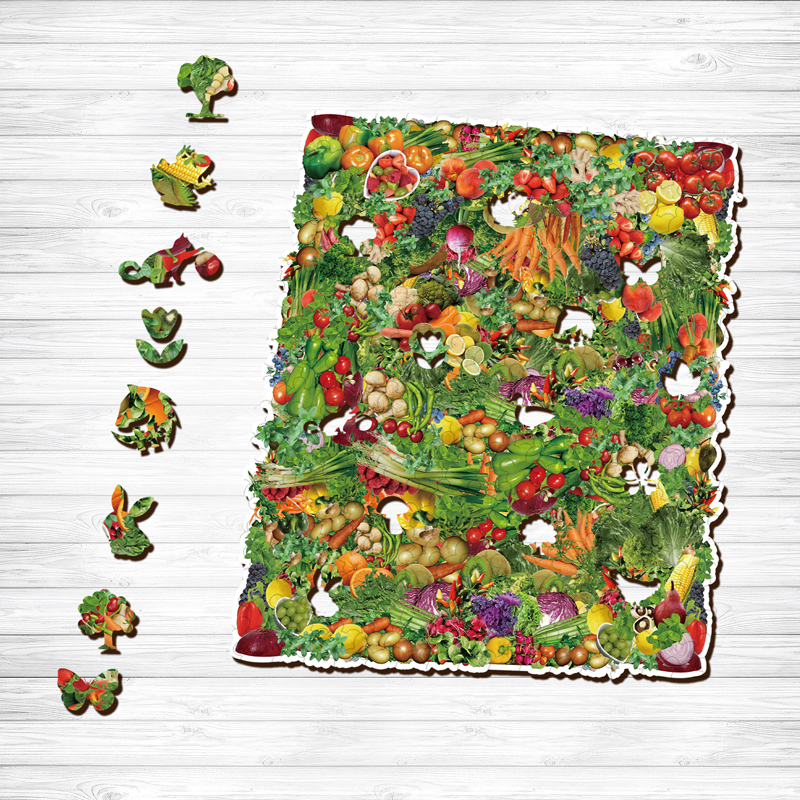 Vegetables and Fruits Wooden Jigsaw Puzzle - aimpuzzle