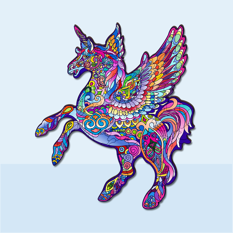 Leaping Unicorn Wooden Jigsaw Puzzle - aimpuzzle