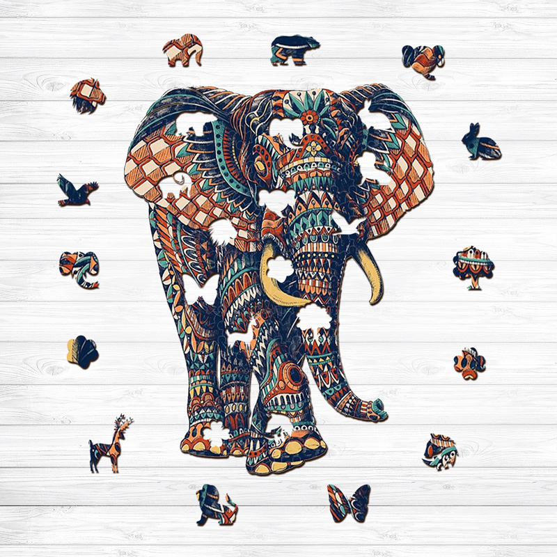 Elephant Mandala Wooden Jigsaw Puzzle - aimpuzzle