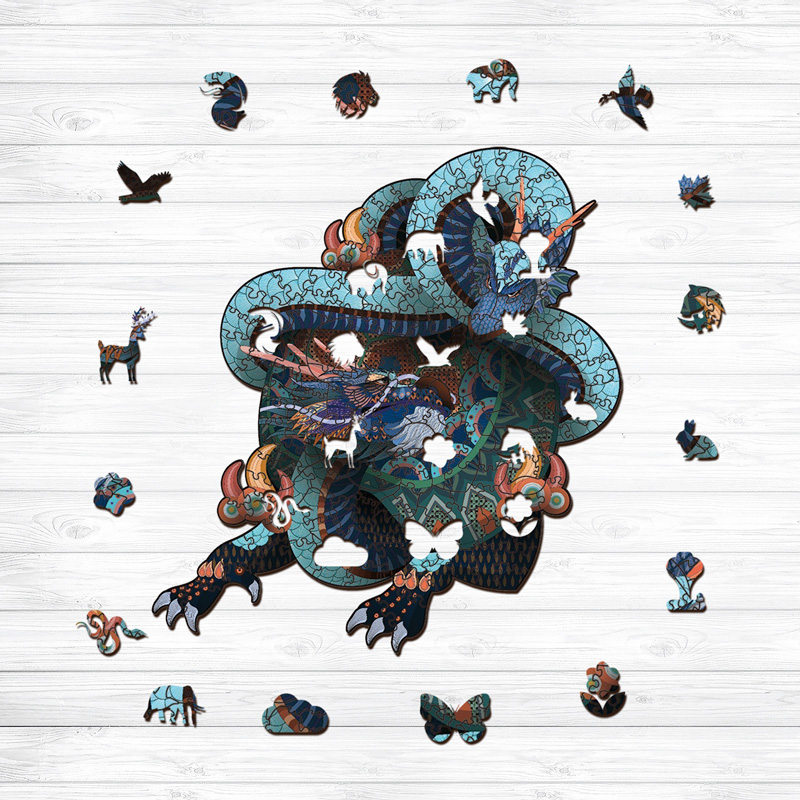 Double Dragon Wooden Jigsaw Puzzle - aimpuzzle