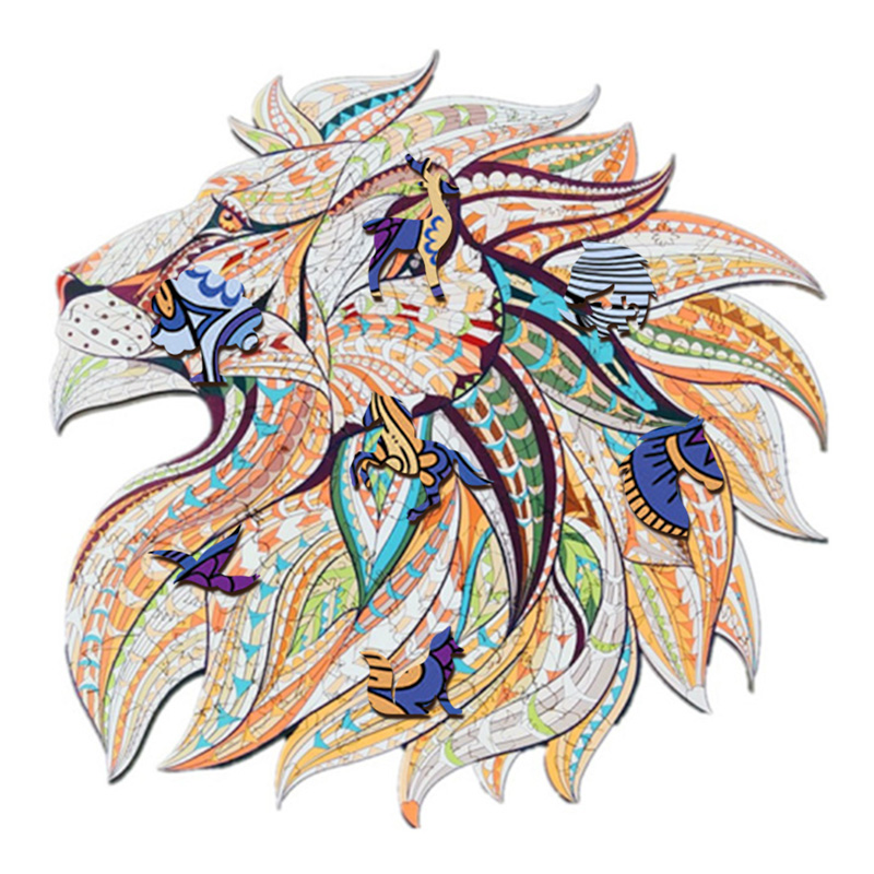 Colorful Lions Wooden Jigsaw Puzzle - aimpuzzle