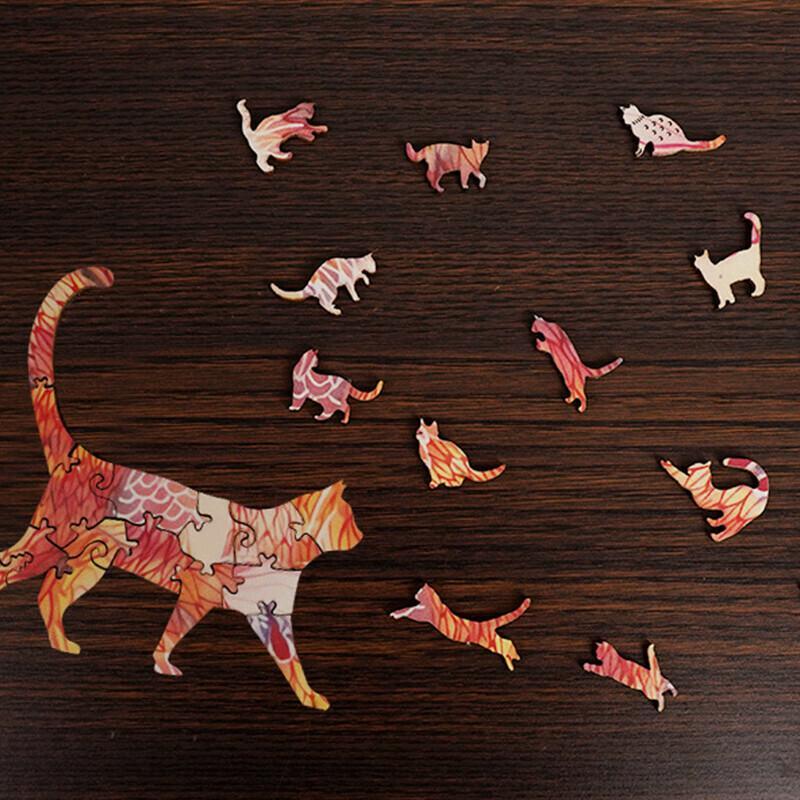 Orange Cat Wooden Jigsaw Puzzle - aimpuzzle
