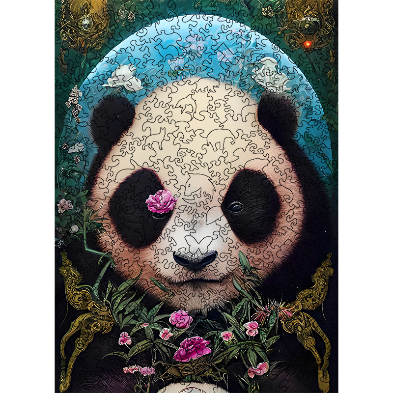 Curios Panda Wooden Jigsaw Puzzle - aimpuzzle