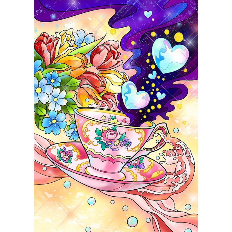 Tea Cup and Flowers Wooden Jigsaw Puzzle - aimpuzzle