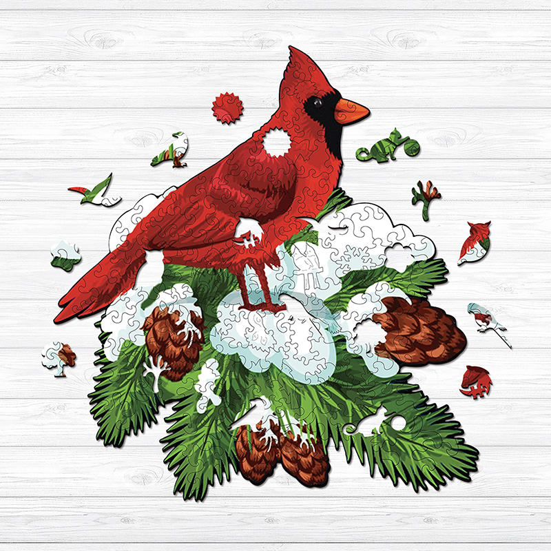 Cardinal Bird Wooden Jigsaw Puzzle - aimpuzzle