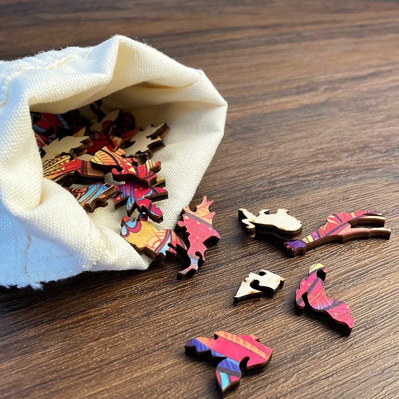 Blue Wolf Wooden Jigsaw Puzzle - aimpuzzle