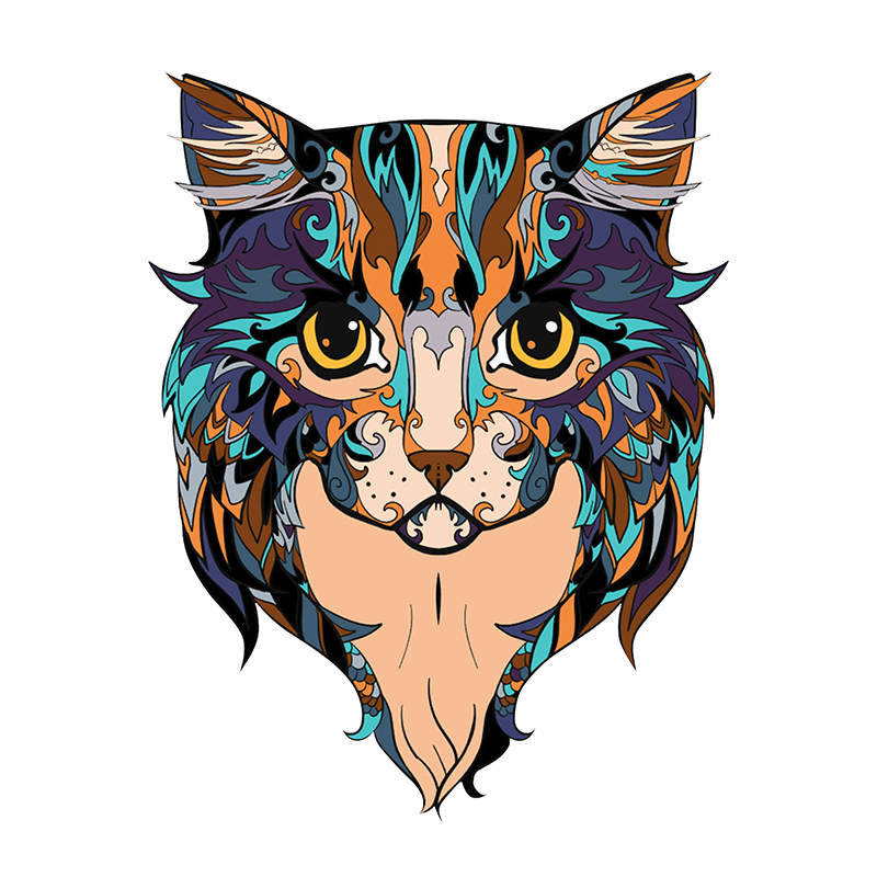 Blue Cat Wooden Jigsaw Puzzle - aimpuzzle