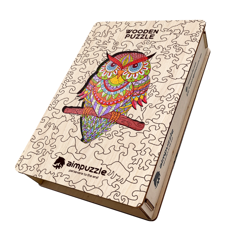 Red Owl Wooden Jigsaw Puzzle - aimpuzzle