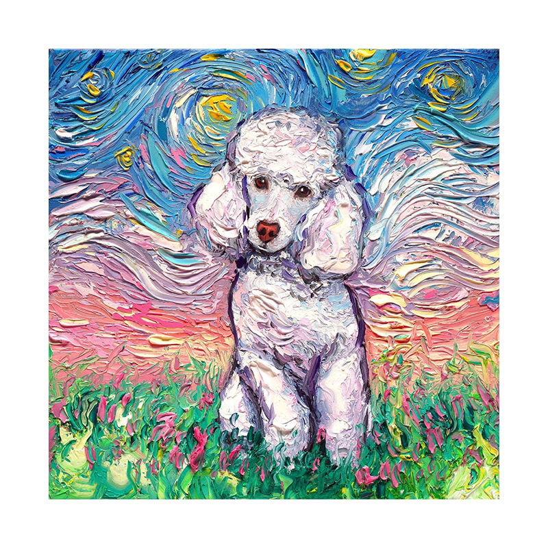 Van Gogh Poodle Dog Wooden Jigsaw Puzzle - aimpuzzle