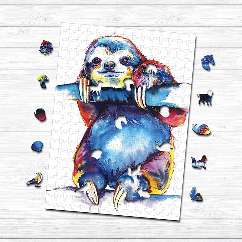 Cute Sloth Wooden Jigsaw Puzzle - aimpuzzle