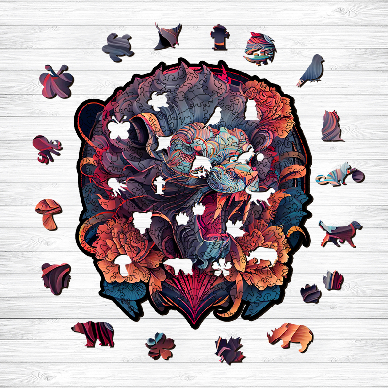 The Lion's Anger Wooden Jigsaw Puzzle - aimpuzzle