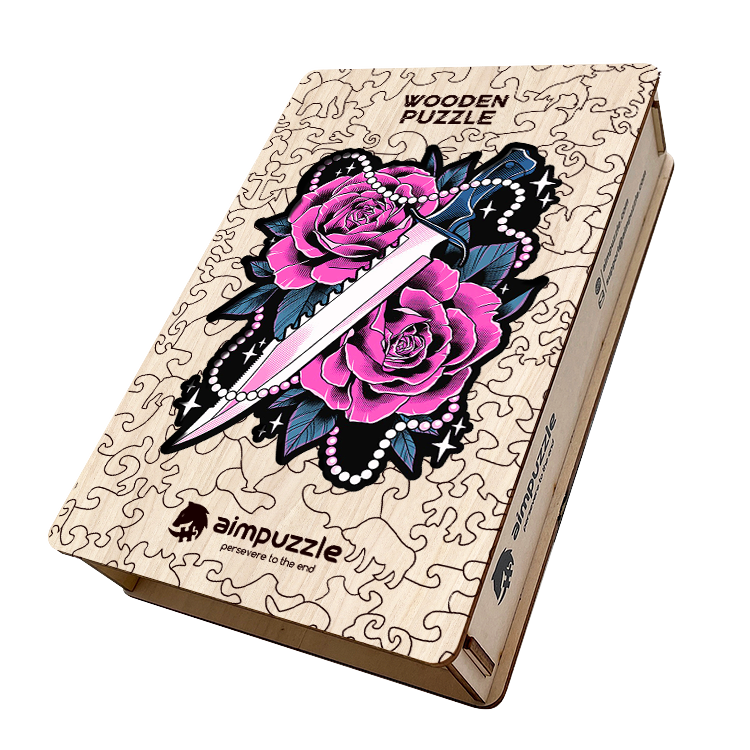 Pink Roses Wooden Jigsaw Puzzle - aimpuzzle