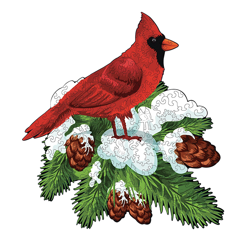 Cardinal Bird Wooden Jigsaw Puzzle - aimpuzzle