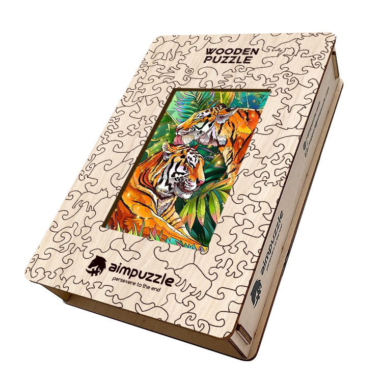 Two Tigers Wooden Jigsaw Puzzle - aimpuzzle