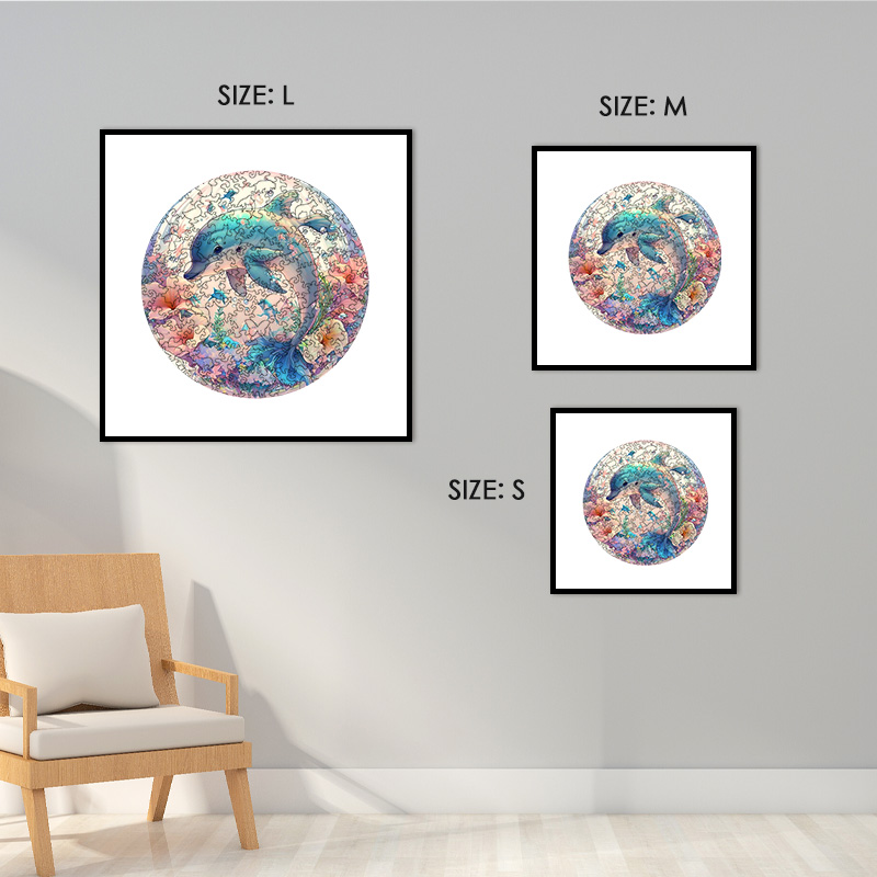 Bubbly Dolphin Wooden Jigsaw Puzzle - aimpuzzle