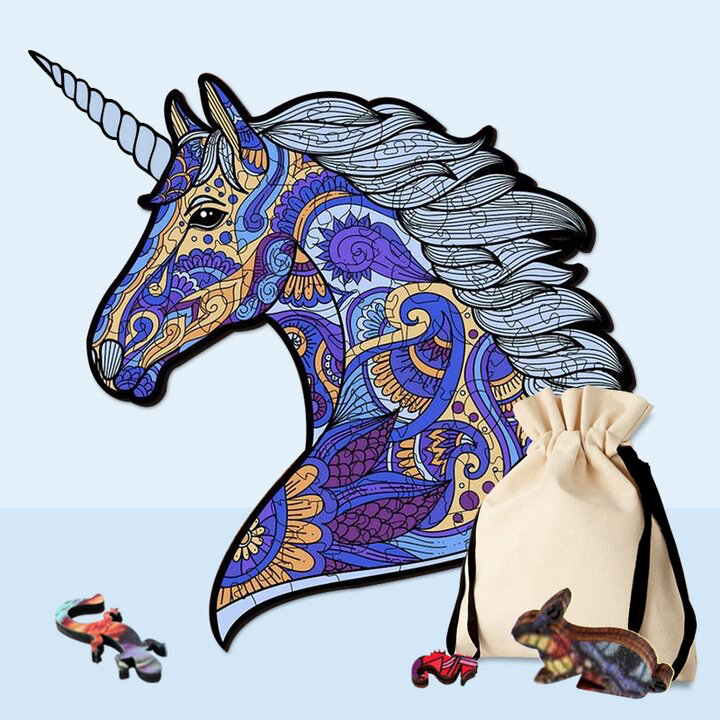 Purple Unicorn Wooden Jigsaw Puzzle - aimpuzzle
