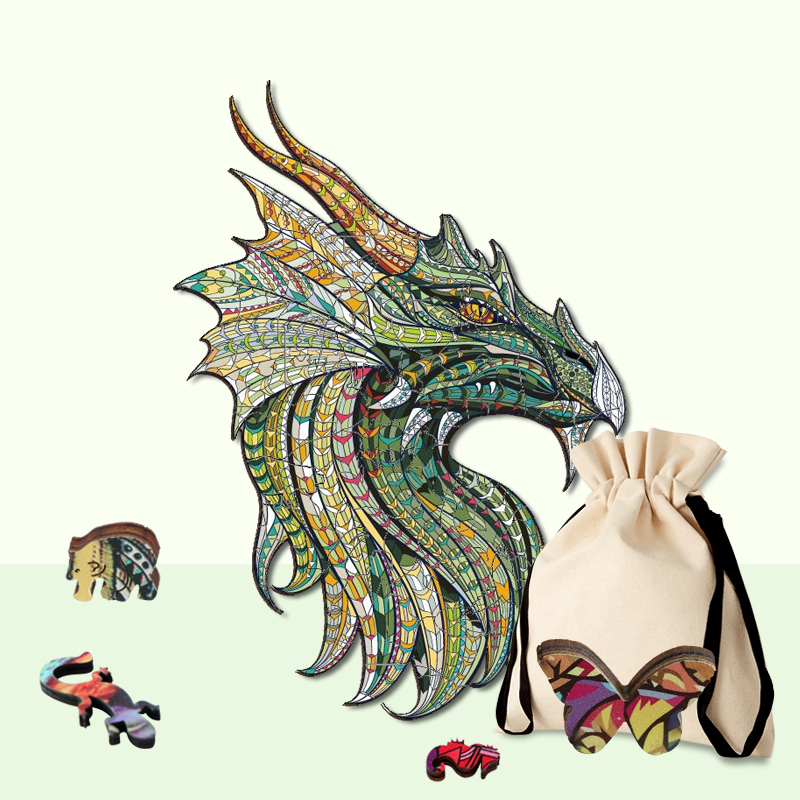 Green Dragon Wooden Jigsaw Puzzle - aimpuzzle