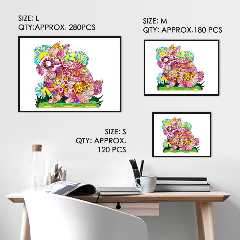 Pink Rabbit Wooden Jigsaw Puzzle - aimpuzzle